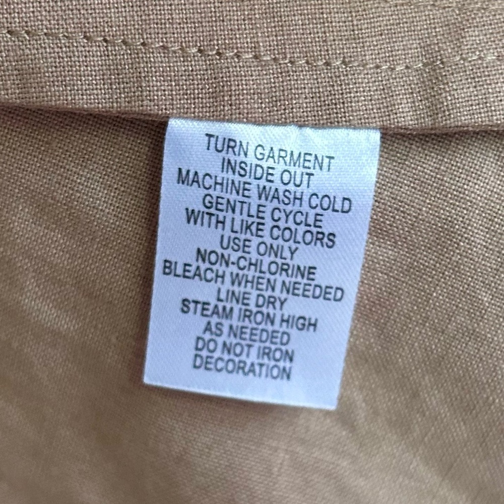 VALERIE STEVENS Y2K Brown Linen Button Tunic Tank 90s Lagenlook Minimalist Sz L - Picture 15 of 15